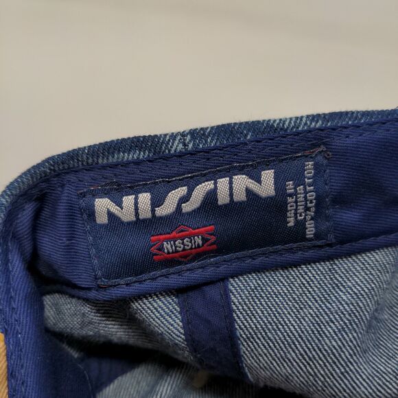 Nissin Men's John P. McDowell Field Dedication Hat Blue Tan 2000 Y2K Vintage - Picture 10 of 10